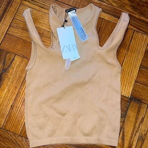 NWT Zara tan limitless contour collection top size: XS/S